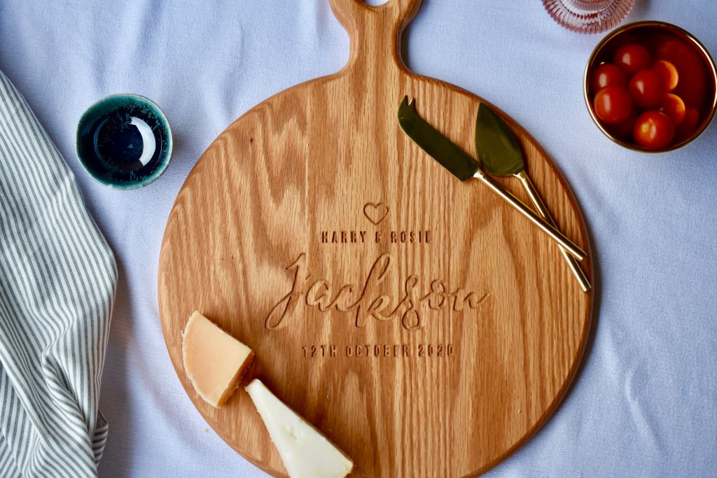 The Special Date Board - Large Round Oak Cheese Board