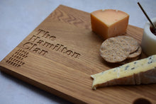 Load image into Gallery viewer, The Family Clan Board - Rectangular Oak Cheese Board
